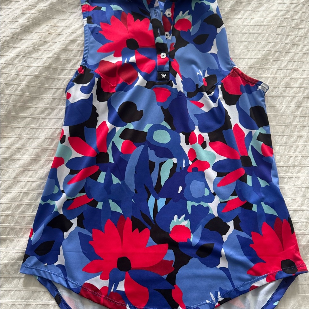 Floral Sleeveless Polo